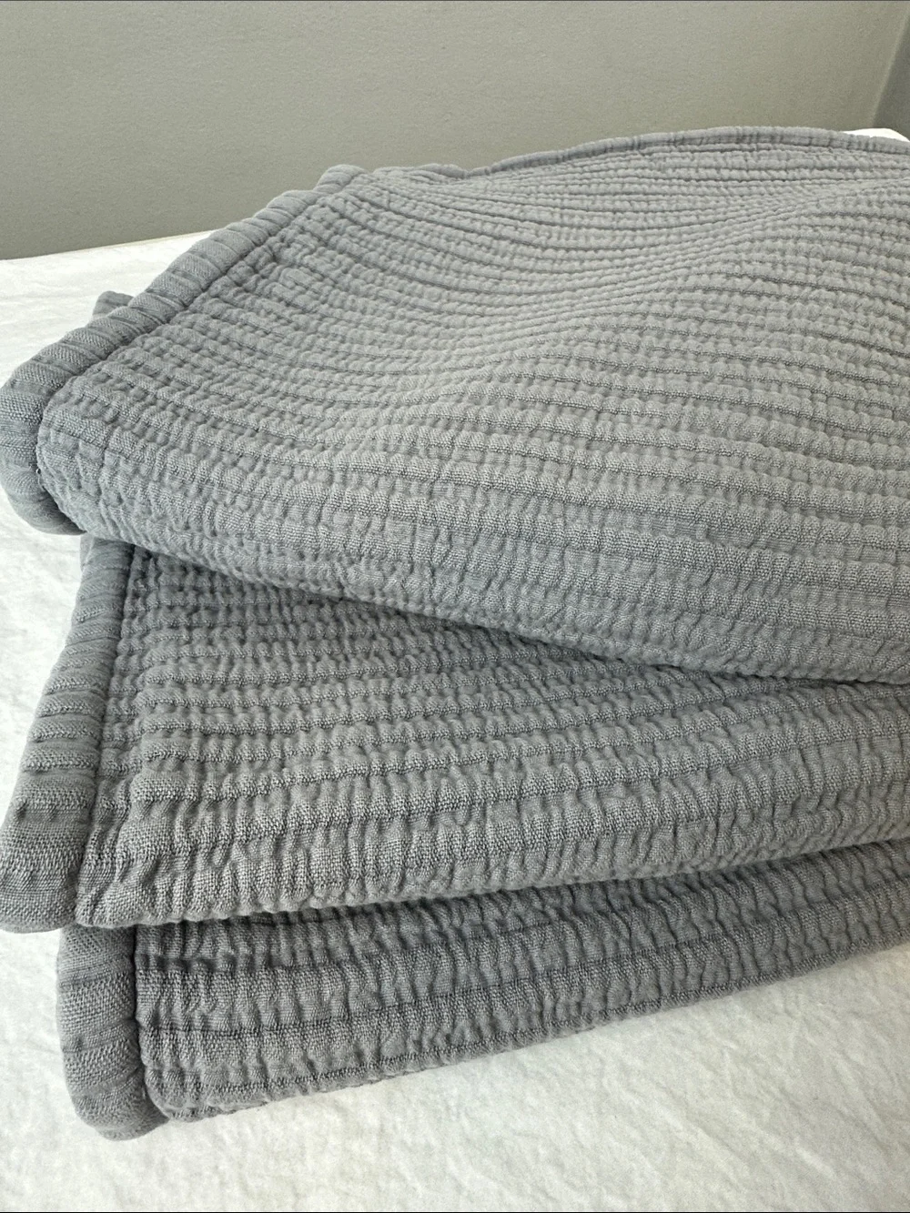 Parachute Matelasse Set of 2 Euro Shams Grey 100% Cotton 26x26 Made in Portugal